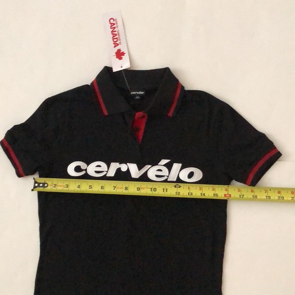 Cervelo S/P Polo Black White w Red Detail short sleeve Logo Front Back Excellent - Picture 4 of 13